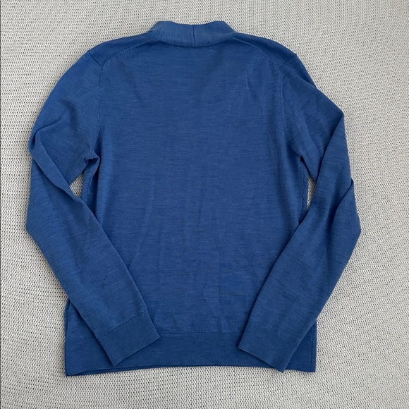 Brooks Brothers 100% Merino Wool V Neck Sweater Blue Size Medium - Picture 8 of 8